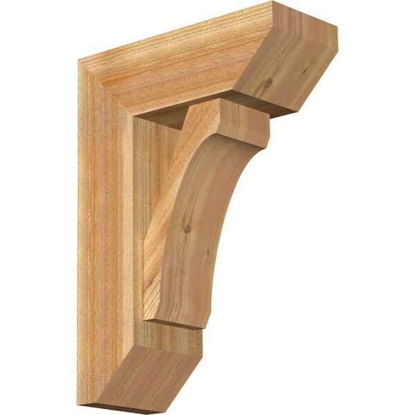 Ekena Millwork Legacy Slat Rough Sawn Bracket w/ Offset Brace, Western Red Cedar, 8"W x 20"D x 28"H BKT0806X20X28LEC06RWR - main
